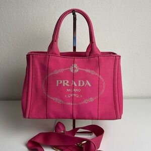 Prada pink Canapa tote
